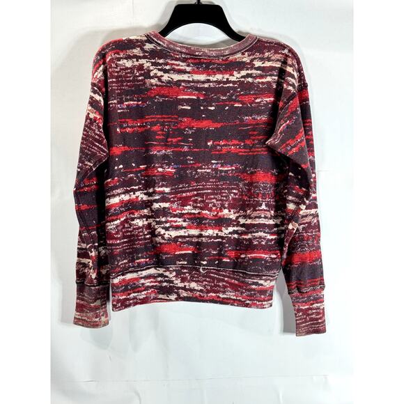 ISABEL MARANT FOR H&M Women's Red Printed Crewneck Pullover Sweater SZ 4 - Picture 2 of 13